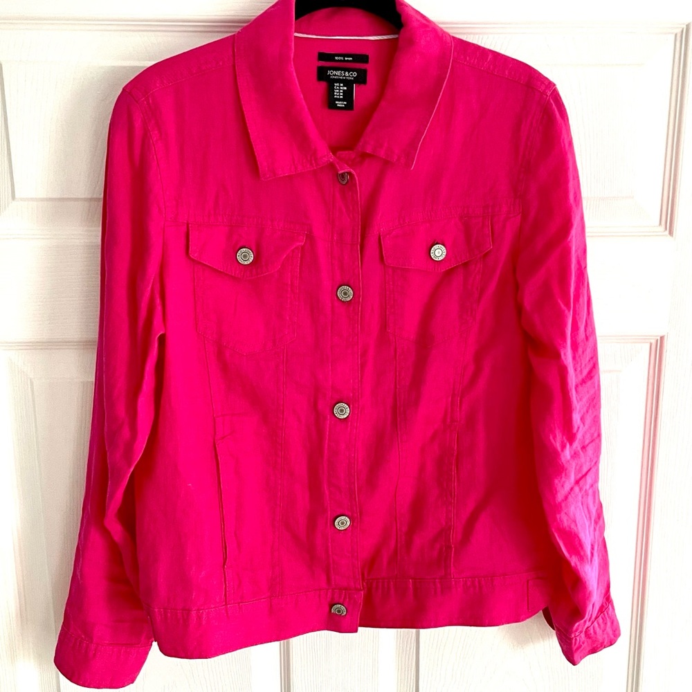 Jones New York Women's linen jean jacket